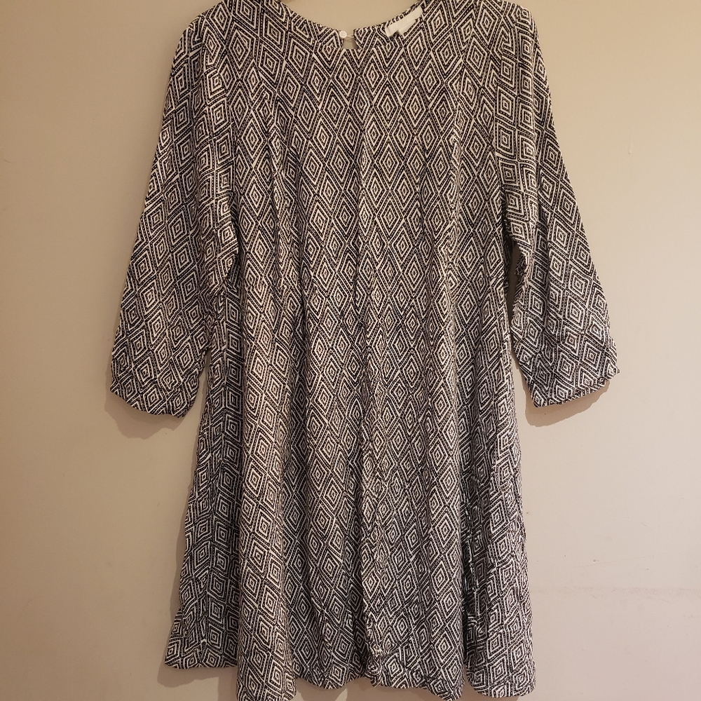 H&M Black/White Print Dress - Short/Midi